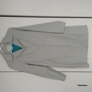 Armani Exchange Light Gray Trench Coat with Teal Lining